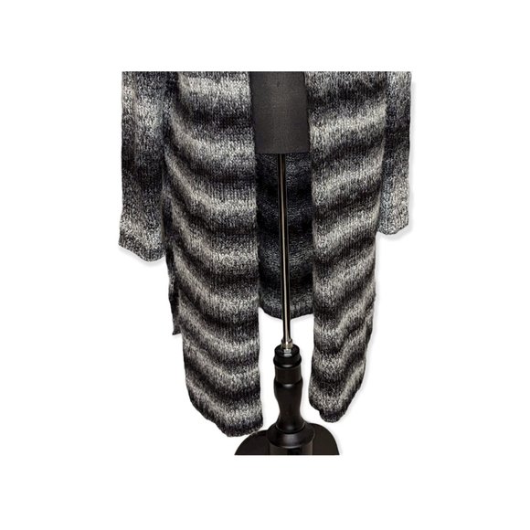 Sonoma Black & Gray Long Open Front Cardigan Size XL - Picture 3 of 9
